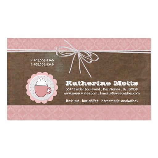 Sweet Wishes Business Cards (back side)