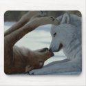 Sweet wolf couple mousepads