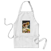 Sweet Woman with Flowers Apron