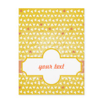 sweet yellow little hearts postcards