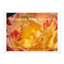 Sweet Yellow Rose Art Custom Party Invitations
