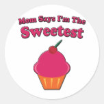 Sweetest Cupcake Saying Stickers