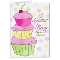 Sweetest Mom Cupcake Award Card cards