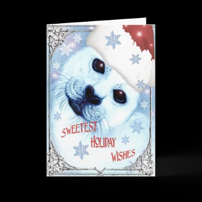 ~* Sweetest Seal Holiday Wishes *~ Greeting Cards by MidnightDreamer