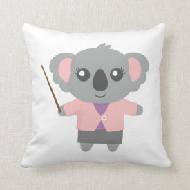 Sweetest Teacher, Cute Koala Bear, Appreciation Throw Pillows