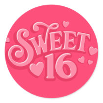 Sweetheart 16 round stickers