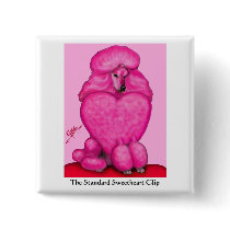 Sweetheart Poodle Square Button by lucydogdesign Sweetheart Poodle Square Button