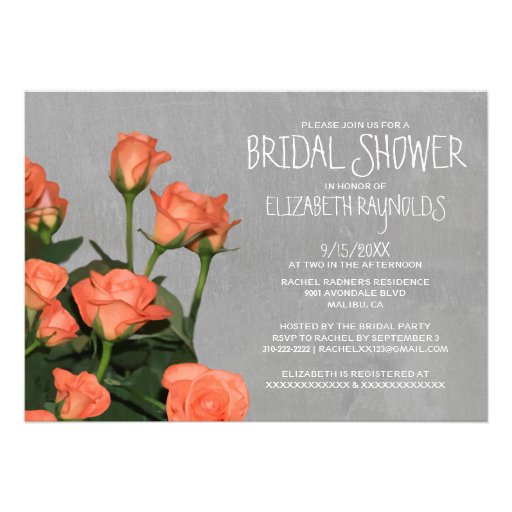 Sweetheart Roses Bridal Shower Invitations