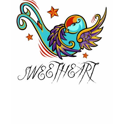 Sweetheart Swallow Tattoo Bird Tee Shirts by jfarrell12
