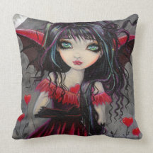 Sweetheart Valentine Gothic Fairy Vampire Throw Pillows