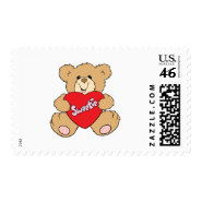 sweetie heart love valentine teddy bear design stamp
