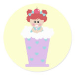 sweetie tooth ice cream soda cutie girl round stickers