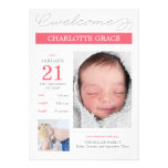 Sweetly Documented Birth Announcements - Pink invitations