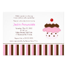 Sweetness 'Lil Cupcake 5x7 Baby Shower Invitation