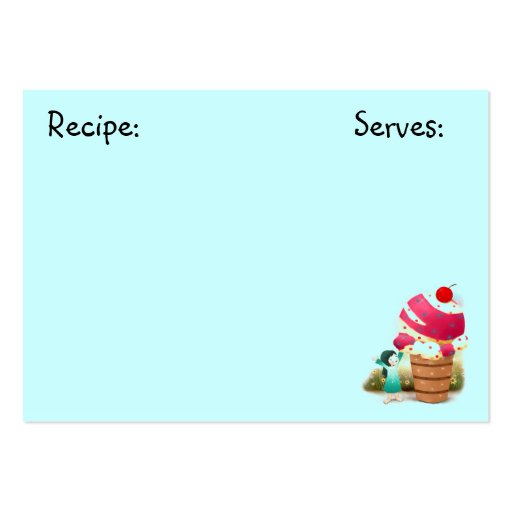 Sweets Recipe Card Business Card Templates (front side)