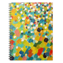 SWEPT AWAY 3 - Fresh Green Colorful Rainbow Ocean Spiral Note Book