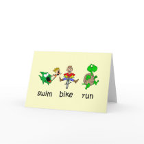 Swim Bike Run Greeting Card