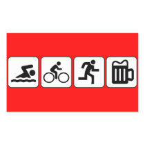 Swim Bike Run Drink Rectangular Sticker