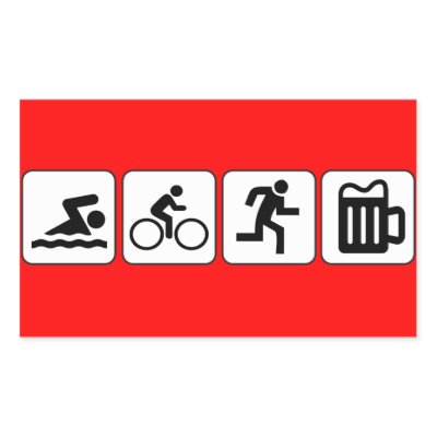 Swim Bike Run Drink Rectangular Sticker