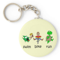 Swim Bike Run Key Chain