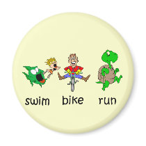 Swim Bike Run Refrigerator Magnet
