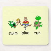 Swim Bike Run Mousepad