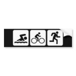 Swim, Bike, Run - Triathlon Bumper Stickers