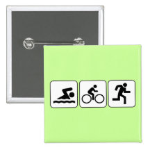 Swim, Bike, Run - Triathlon Buttons