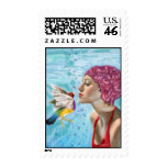 Swim Bird Postage Stamp