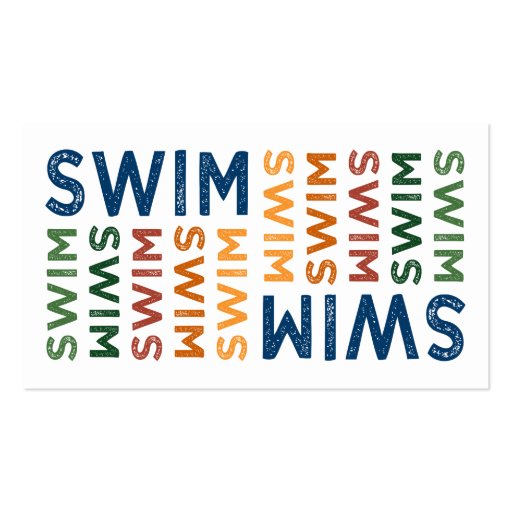Swim Cute Colorful Business Card Template