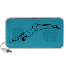 Swim Diver Athlete Drawing Doodle Travel Speaker