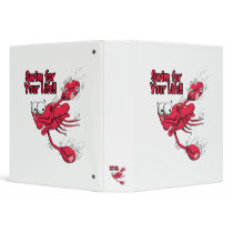 swim for your life scared swmming crab vinyl binder