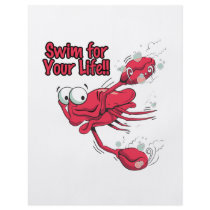 swim for your life scared swmming crab custom flyer