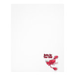swim for your life scared swmming crab personalized letterhead