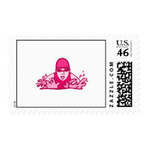 Swim Hard Postage Stamp