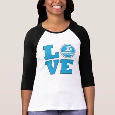 Swim Love For Competitive Swimmers or Coaches Tee Shirts