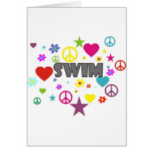 Swim Mixed Graphics Greeting Card