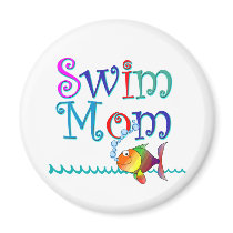Swim Mom Round Magnet