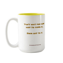Swim out to it - Yellow  by TDGallery mugs