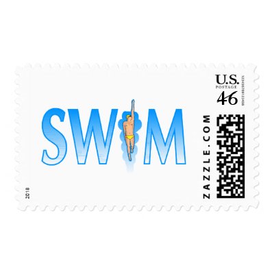 Swim Postage Stamp by TeeZazzle