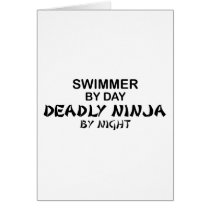 Swimmer Deadly Ninja by Night Greeting Card