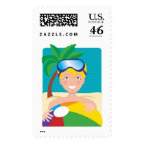 Swimmer Postage Stamps