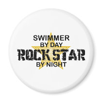 Swimmer Rock Star by Night Refrigerator Magnets