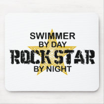 Swimmer Rock Star by Night Mouse Pads