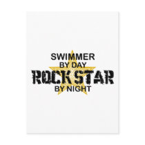 Swimmer Rock Star by Night Postcard