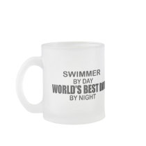 Swimmer - World's Best Dad by Night Coffee Mugs