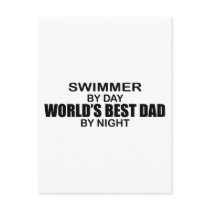 Swimmer - World's Best Dad by Night Post Cards