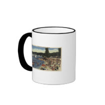 Swimmers on Bathing Cove Beach Coffee Mug
