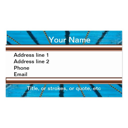 SWIMMERS PROFILE OR BUSINESS CARD TEMPLATE (back side)