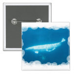 Swimming Beluga Whales Button